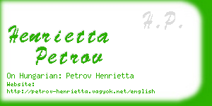henrietta petrov business card